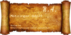 Metzinger Adolf névjegykártya